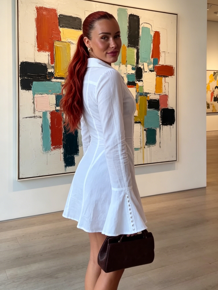 The Fitted Linen Shirt Dress