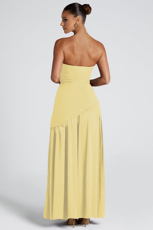 Elegant Strapless Ribbon Party Dress - View 5 | VelvetHem