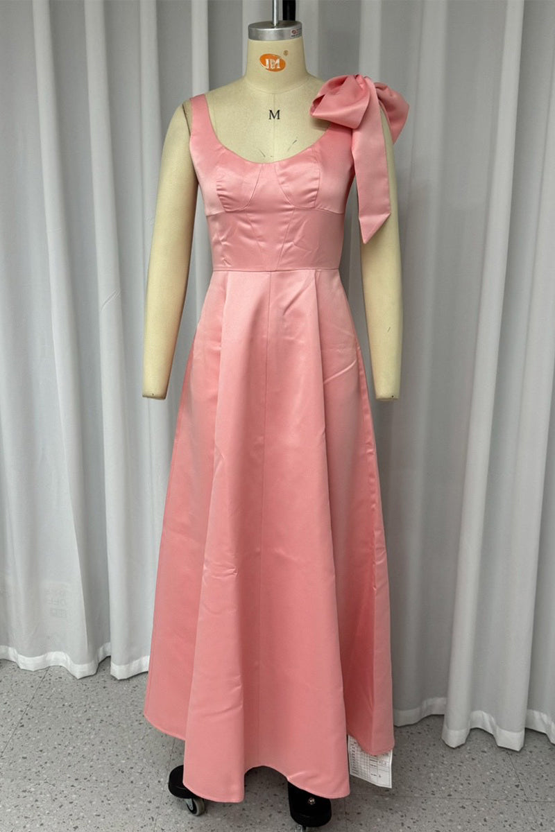 Sexy Solid Color Lace Up U Neck Evening Dresses - View 2 | VelvetHem
