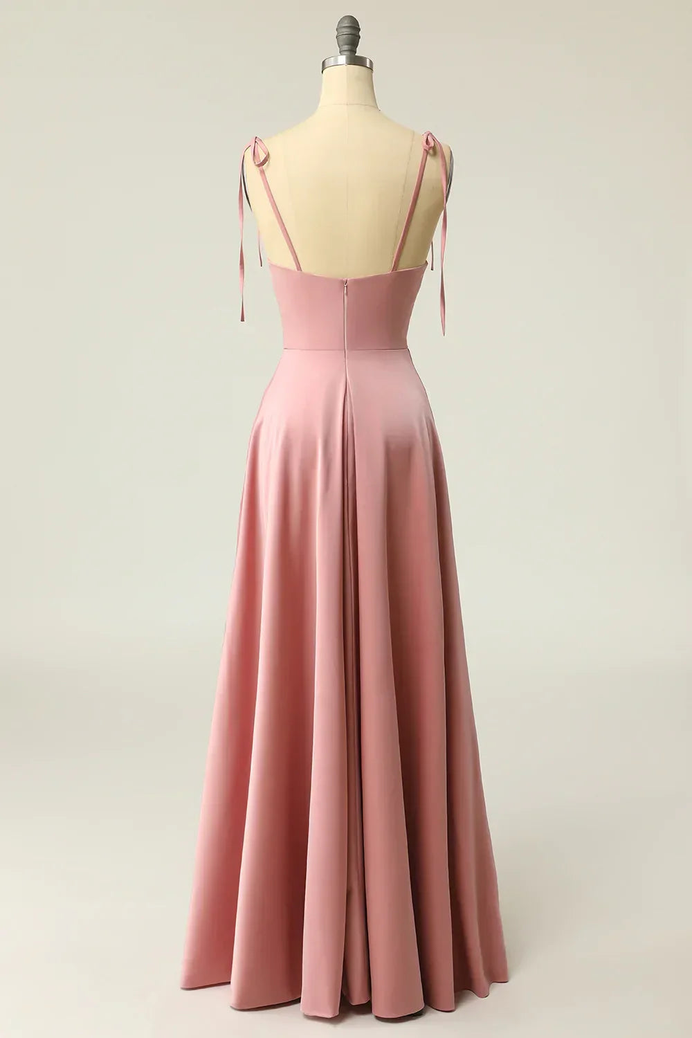 Simple A Line Spaghetti Straps Light Green Long Prom Dress with Silt