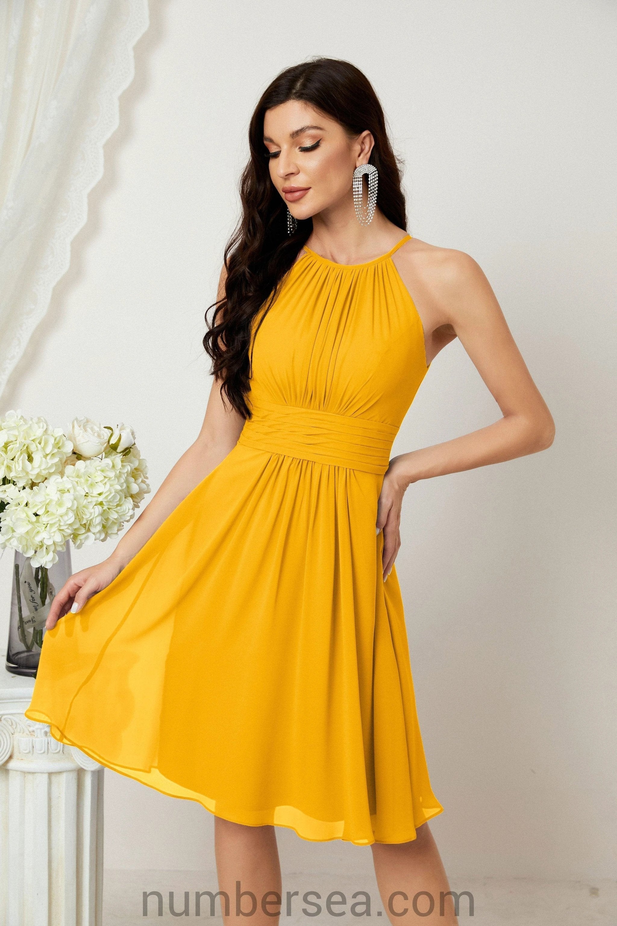 Halter Homecoming Dresses Formal Evening Party Cocktail Dress 28011 Clearance sale (ZD16954)