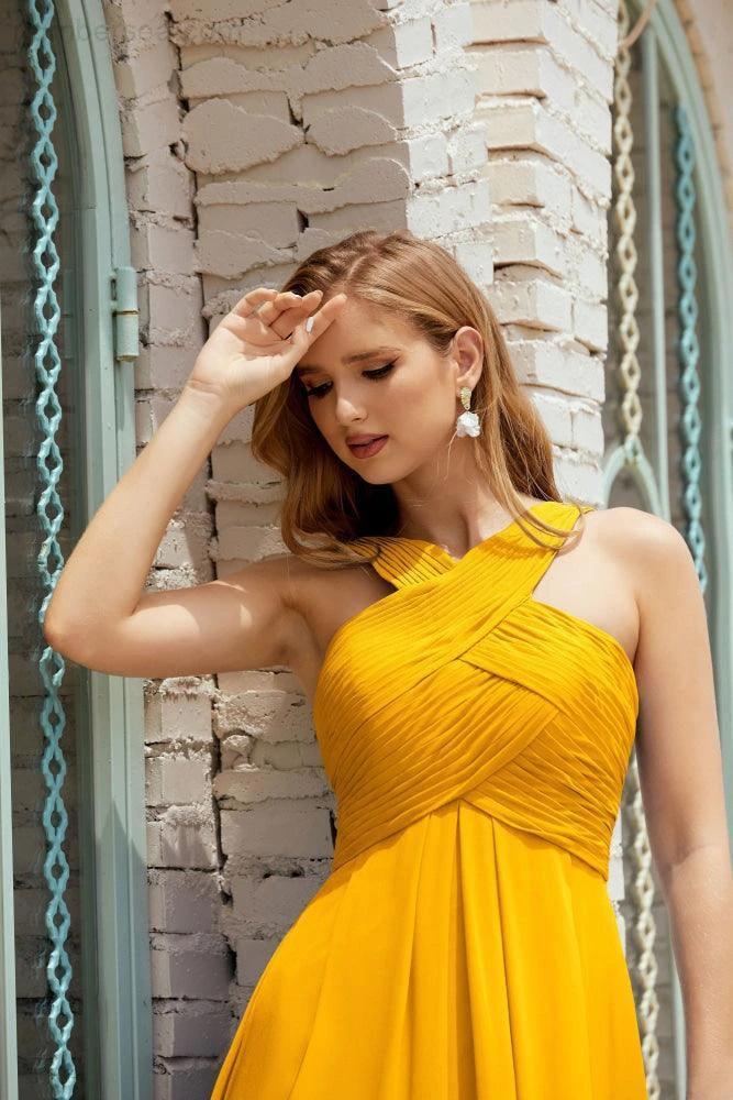 Halter Bridesmaid Dresses Formal Cocktail Prom Gown 28015 (ZD16956)
