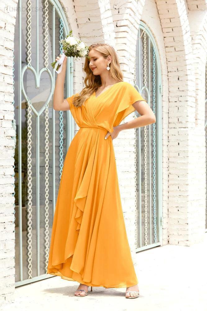 Zapdress Mother of The Bride Dresses Plus Size V-Neck Floor Length Formal Prom Dress for Wedding Guest 28020 (ZD17058)