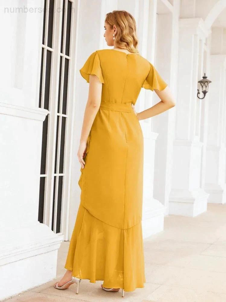 ZapDress Ruffled Bridesmaid Dresses Mermaid Formal Violin Evening Party Prom Gowns 28042 (ZD16997)