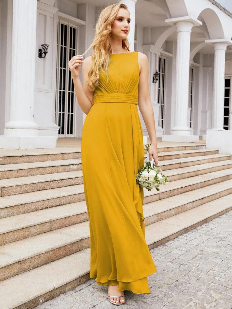 Numbersea Bridesmaid Dresses for Wedding Ruffles Long Formal Prom Gowns 28039 by numbersea