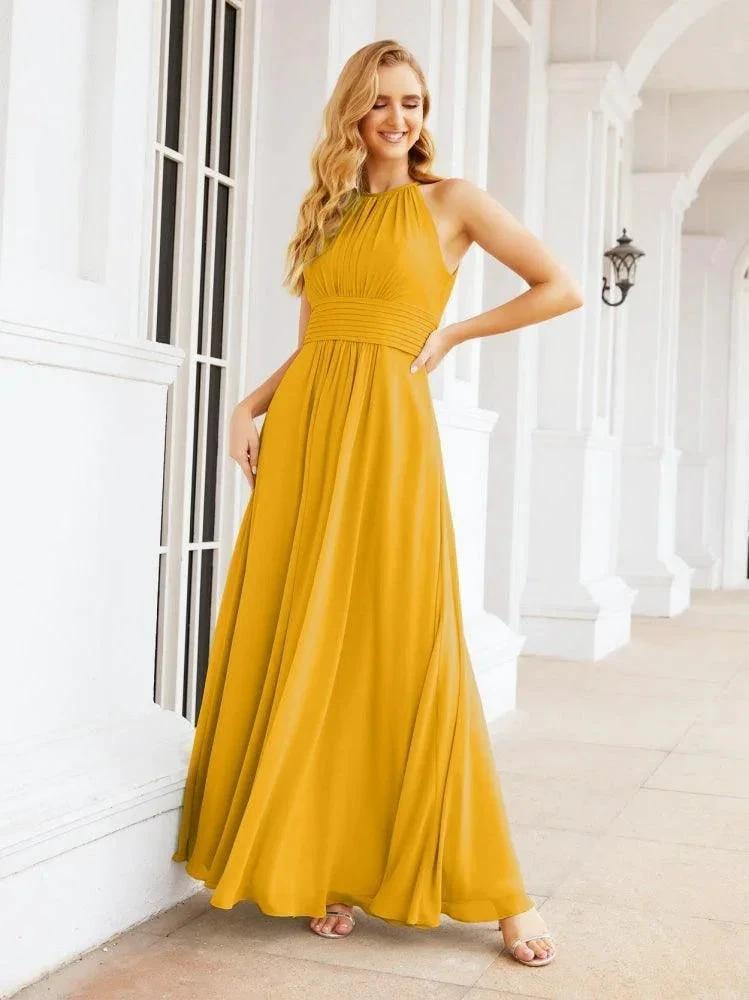 Numbersea Keyhole Bridesmaid Dresses Sleeveless Formal Evening Party Prom Gowns 28043 by numbersea