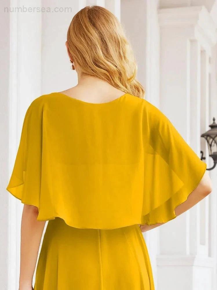 ZapDress Bridesmaid Dresses for Wedding Formal Evening Party Prom Gown with Cape 28050 (ZD17057)