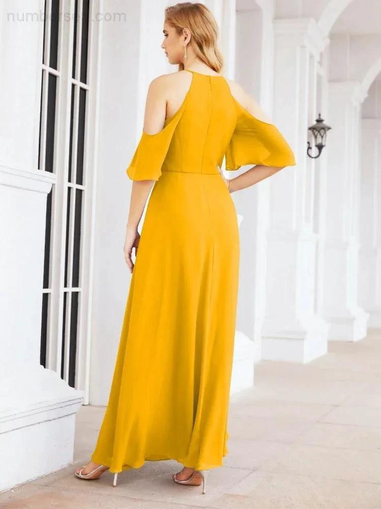 ZapDress Cold Shoulder Bridesmaid Dresses A-Line Long Formal Evening Gowns 28074 (ZD17048)