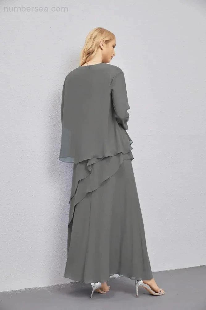 Mother of Bride Dresses with Open Front Lightweight Cardigan Formal Prom Gown  28081 (ZD16990)