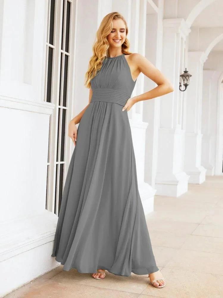 Numbersea Keyhole Bridesmaid Dresses Sleeveless Formal Evening Party Prom Gowns 28043 by numbersea