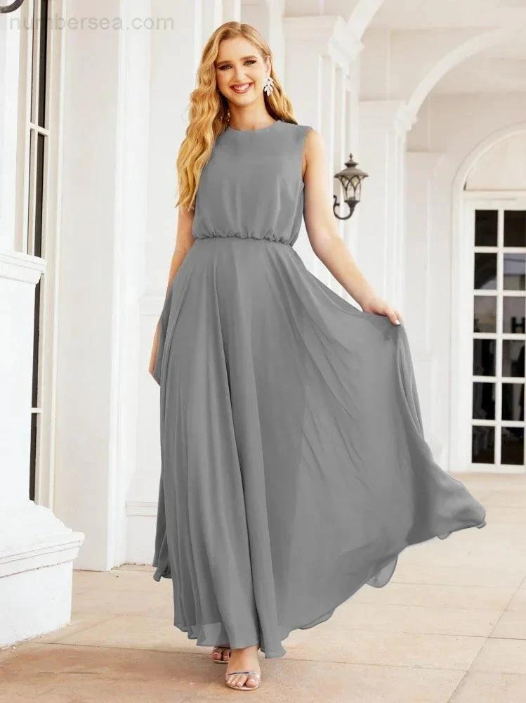 ZapDress Sleeveless Long Bridesmaid Dress A line Formal Evening Prom Gown 28025 (ZD17053)