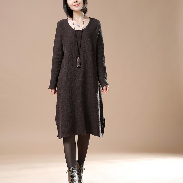 Chocolate oversize women sweaters knit dresses