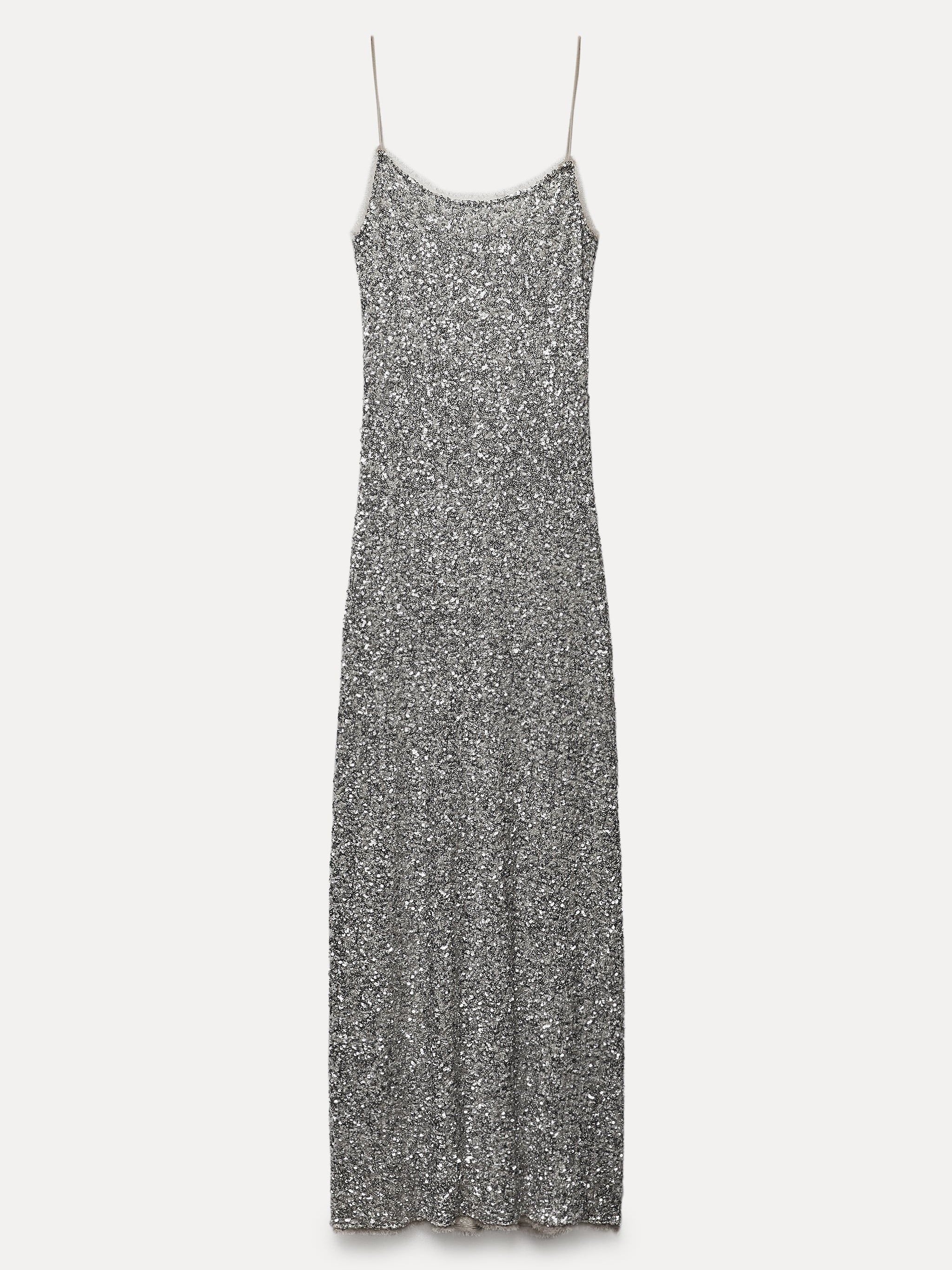 Sequin Slip Round Neck Dress
