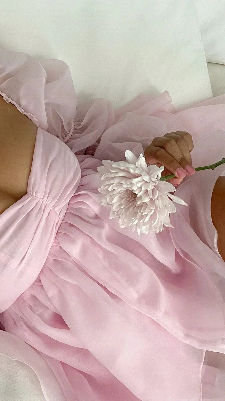 Pink A-line Puffy Dress Pink Homecoming Dress (ZD12037)