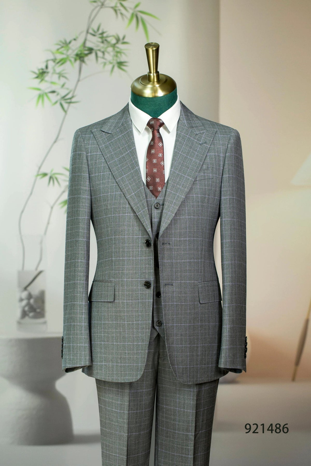 Diberon Men's Wedding Dress Business Formal Three-piece Slim Groomsman Groom Wedding Dress 921468 by 男装