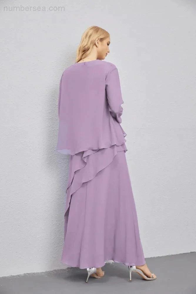 Mother of Bride Dresses with Open Front Lightweight Cardigan Formal Prom Gown  28081 (ZD16990)