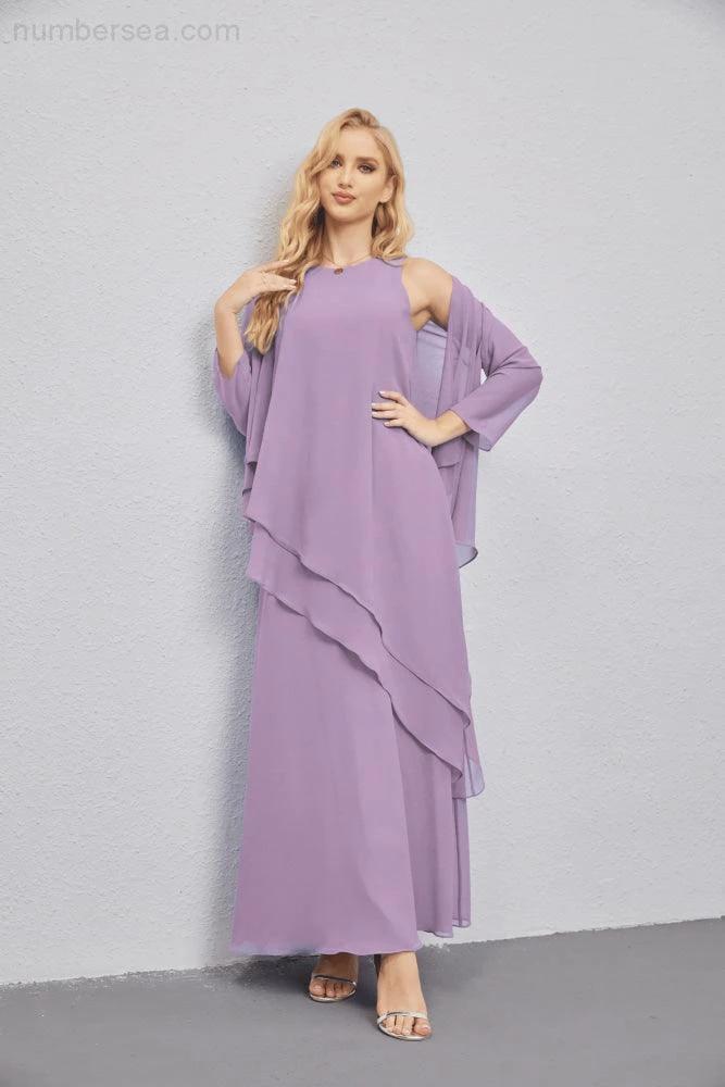 Mother of Bride Dresses with Open Front Lightweight Cardigan Formal Prom Gown  28081 (ZD16990)
