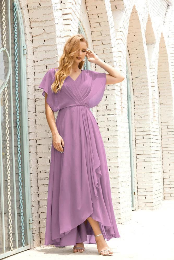 Zapdress Mother of The Bride Dresses Plus Size V-Neck Floor Length Formal Prom Dress for Wedding Guest 28020 (ZD17058)