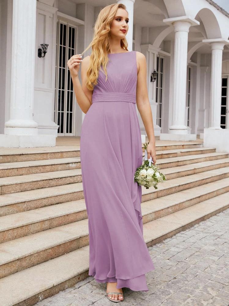 Numbersea Bridesmaid Dresses for Wedding Ruffles Long Formal Prom Gowns 28039 by numbersea