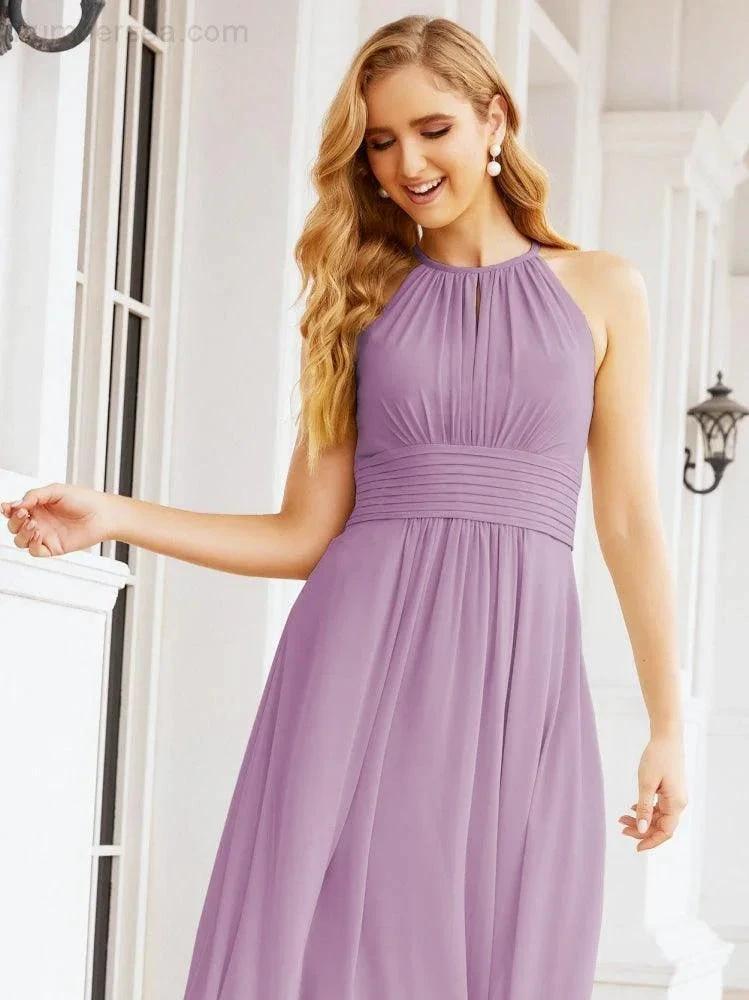 ZapDress Keyhole Bridesmaid Dresses Sleeveless Formal Evening Party Prom Gowns 28043 (ZD17032)