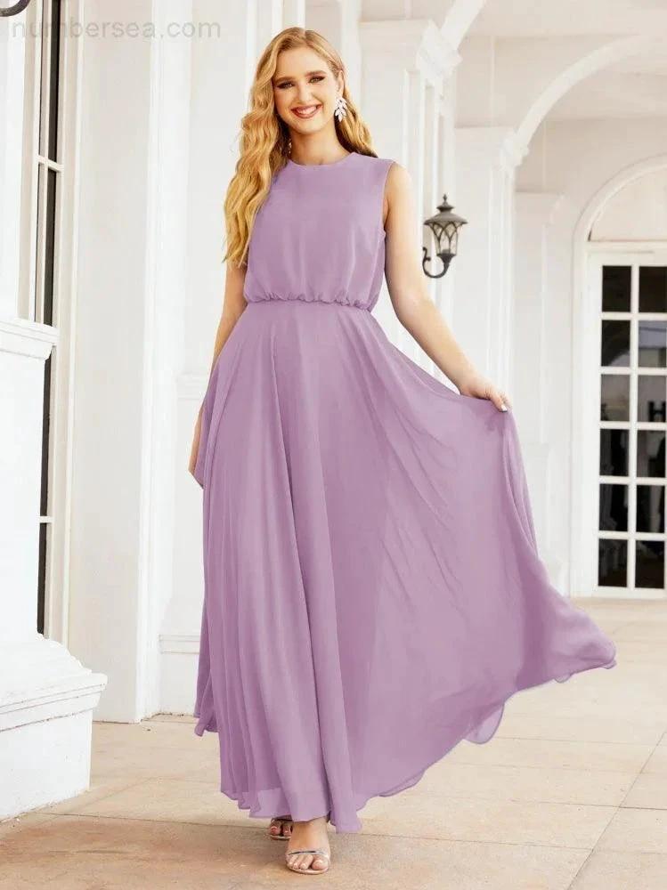 ZapDress Sleeveless Long Bridesmaid Dress A line Formal Evening Prom Gown 28025 (ZD17053)