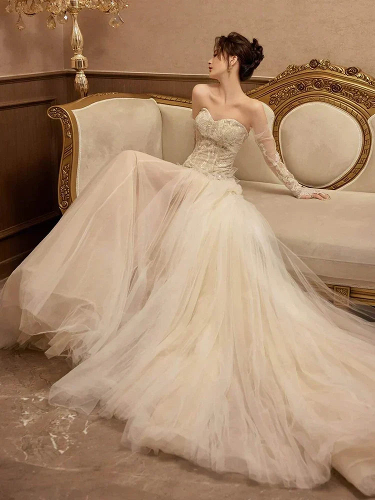 Sexy Mermaid Long Wedding Dress Evening Party Dresses - View 3 | FashionDia