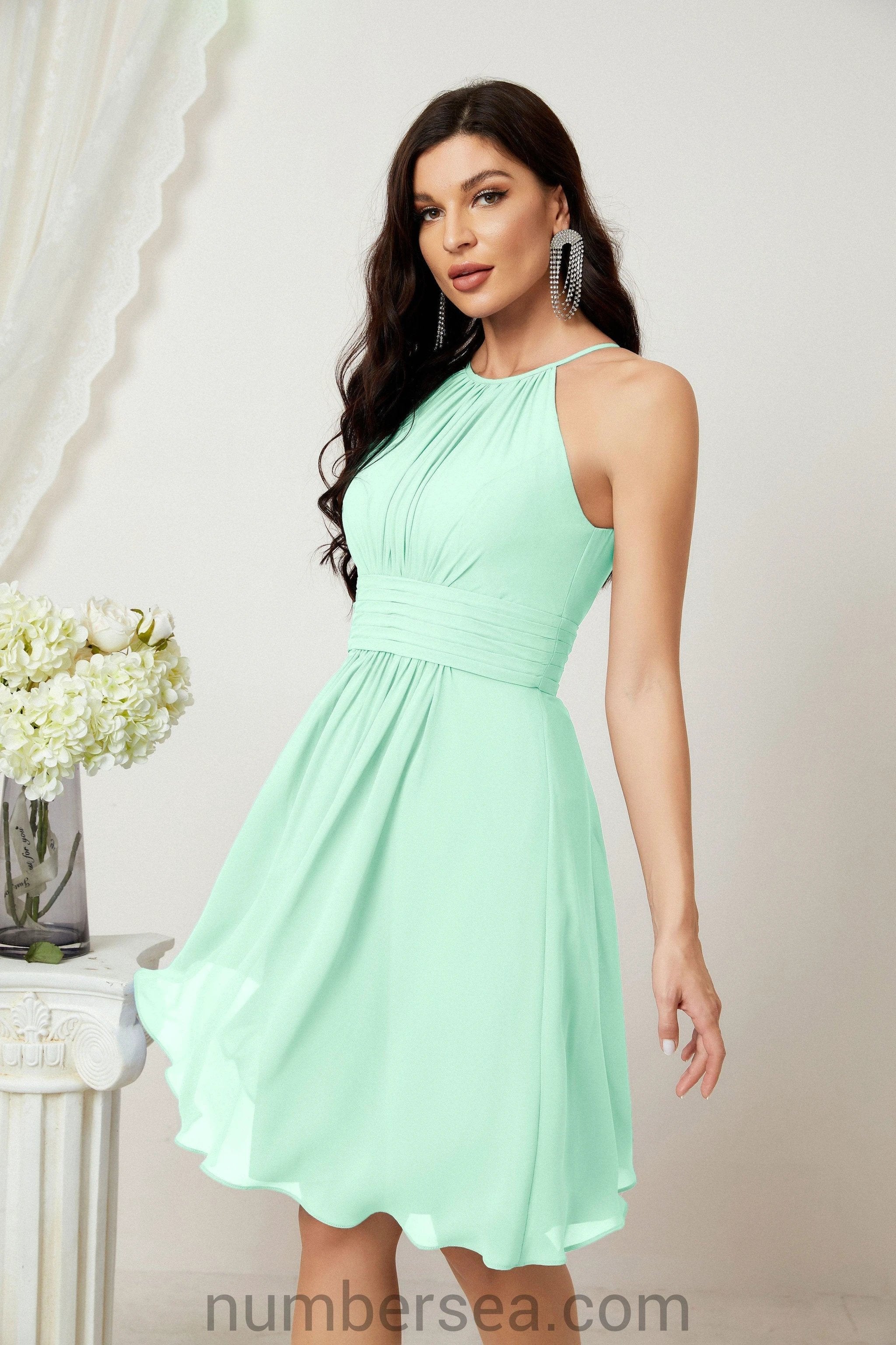 Halter Homecoming Dresses Formal Evening Party Cocktail Dress 28011 Clearance sale (ZD16954)