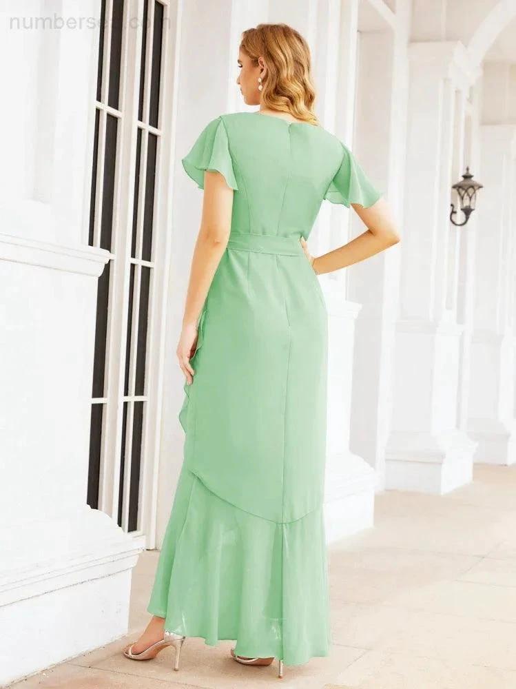 ZapDress Ruffled Bridesmaid Dresses Mermaid Formal Violin Evening Party Prom Gowns 28042 (ZD16997)