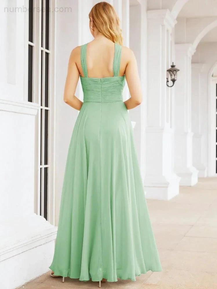 ZapDress Crisscross Halter Bridesmaid Dresses for Party Wedding Evening Prom Maxi Ball Gowns 28053 (ZD17037)