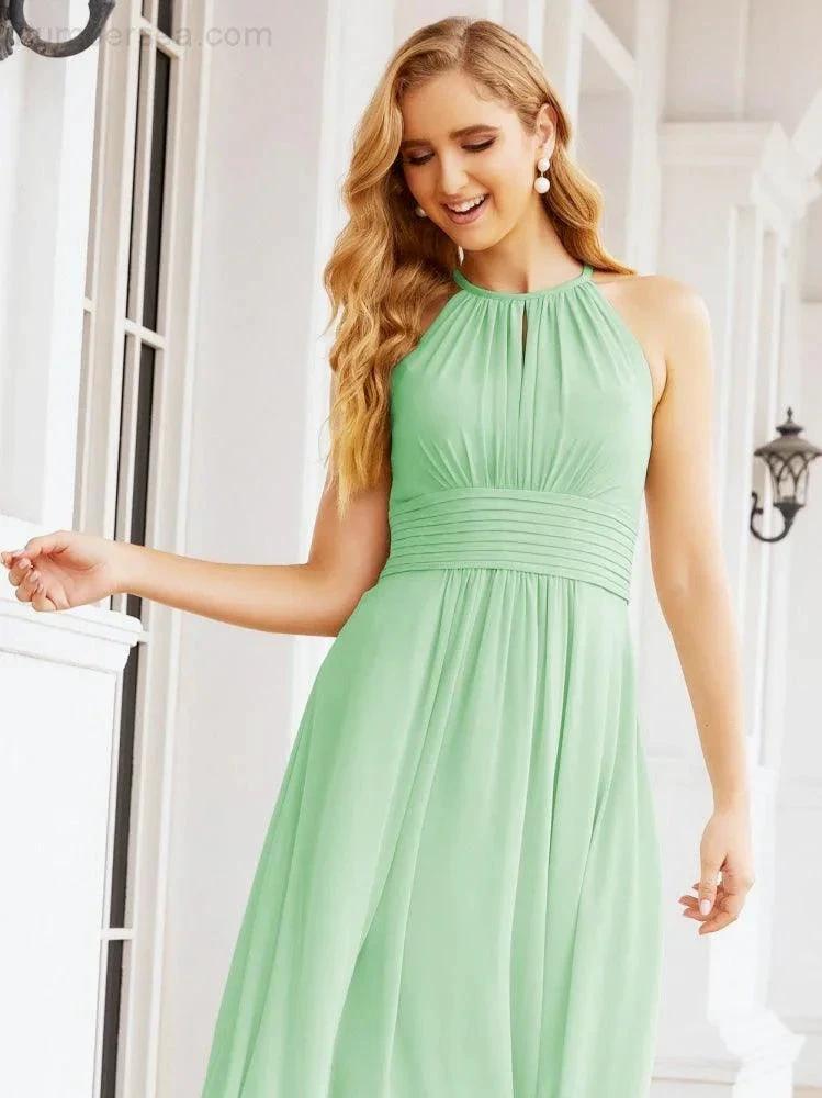 ZapDress Keyhole Bridesmaid Dresses Sleeveless Formal Evening Party Prom Gowns 28043 (ZD17032)