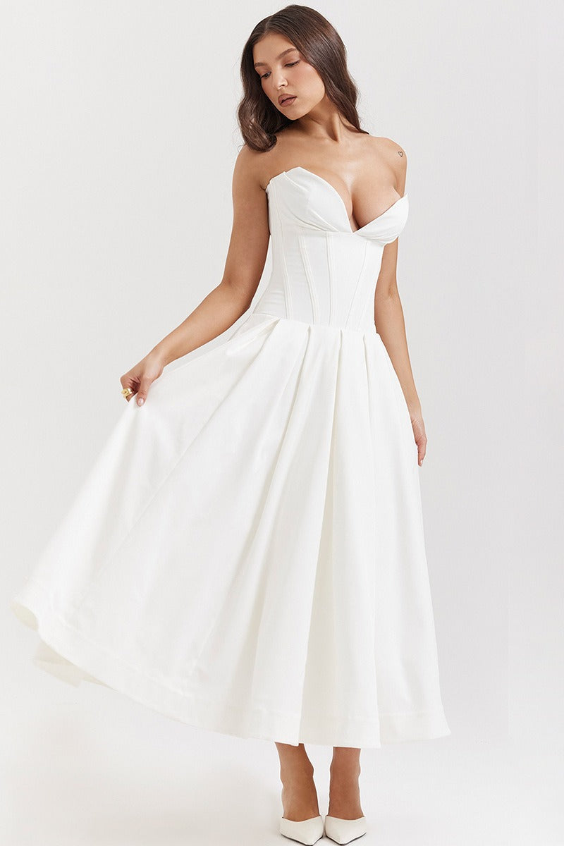 Strapless Corset A Dress with Relaxed Fit and Modern Casual Wear