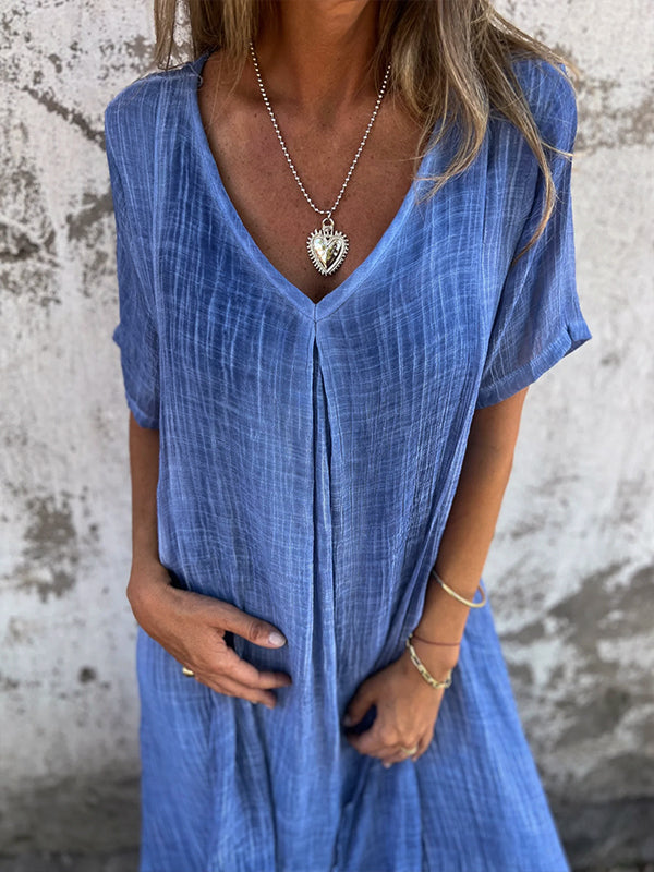 Inés Exclusive Loose V Neck Dress Premium Wardrobe Essential