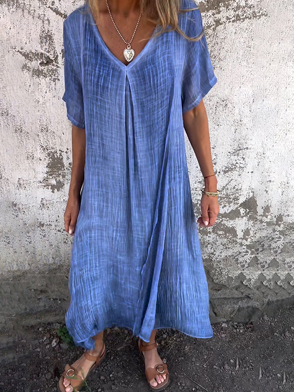 Inés Exclusive Loose V Neck Dress Premium Wardrobe Essential