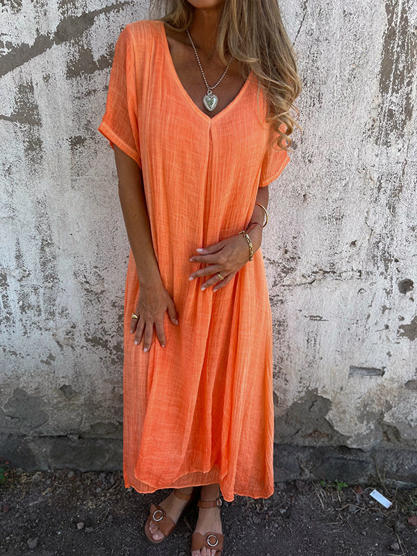 Inés Exclusive Loose V Neck Dress Premium Wardrobe Essential