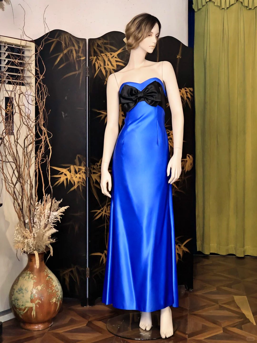 Strapless Mermaid Long Prom Dress Blue Evening Dress