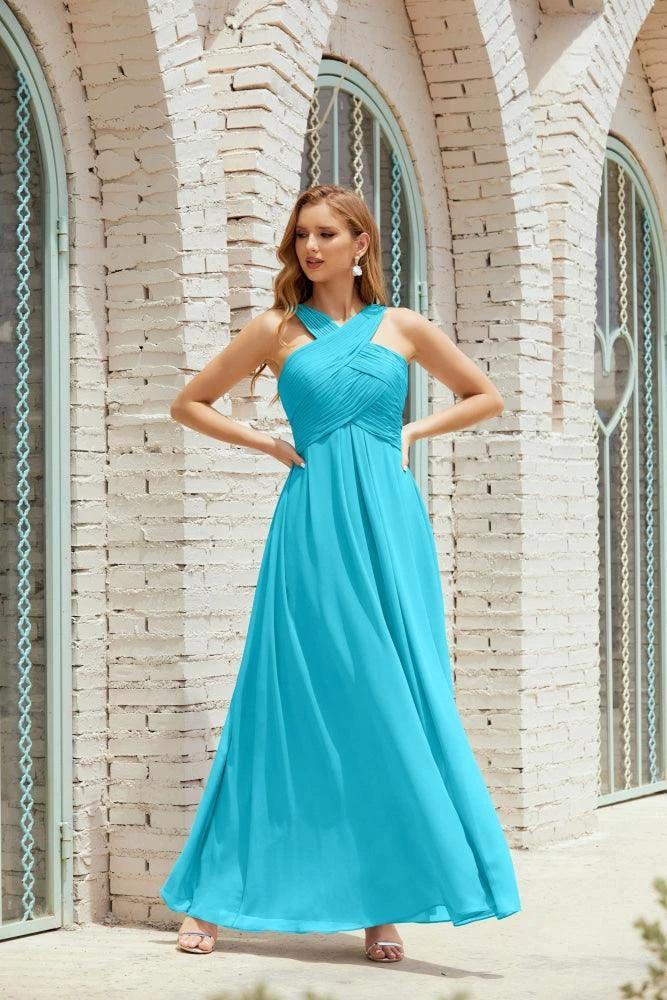Halter Bridesmaid Dresses Formal Cocktail Prom Gown 28015 by numbersea