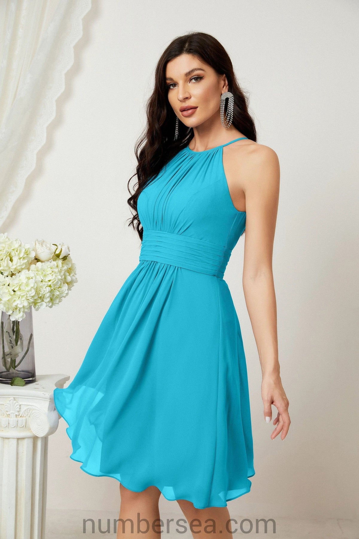Halter Homecoming Dresses Formal Evening Party Cocktail Dress 28011 Clearance sale (ZD16954)