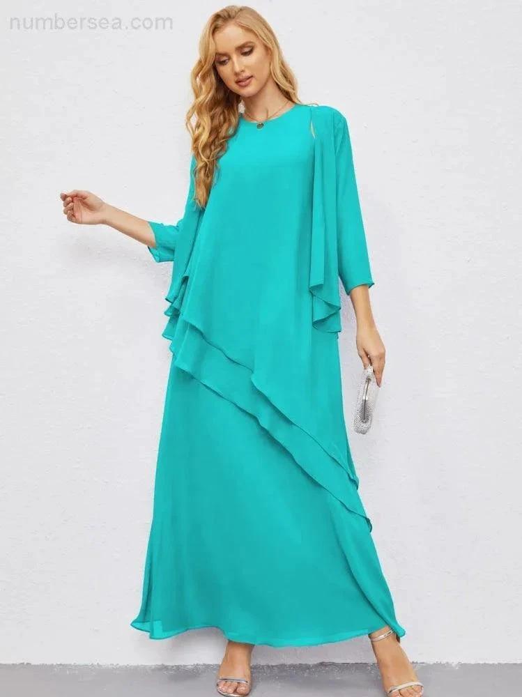 Mother of Bride Dresses with Open Front Lightweight Cardigan Formal Prom Gown  28081 (ZD16990)