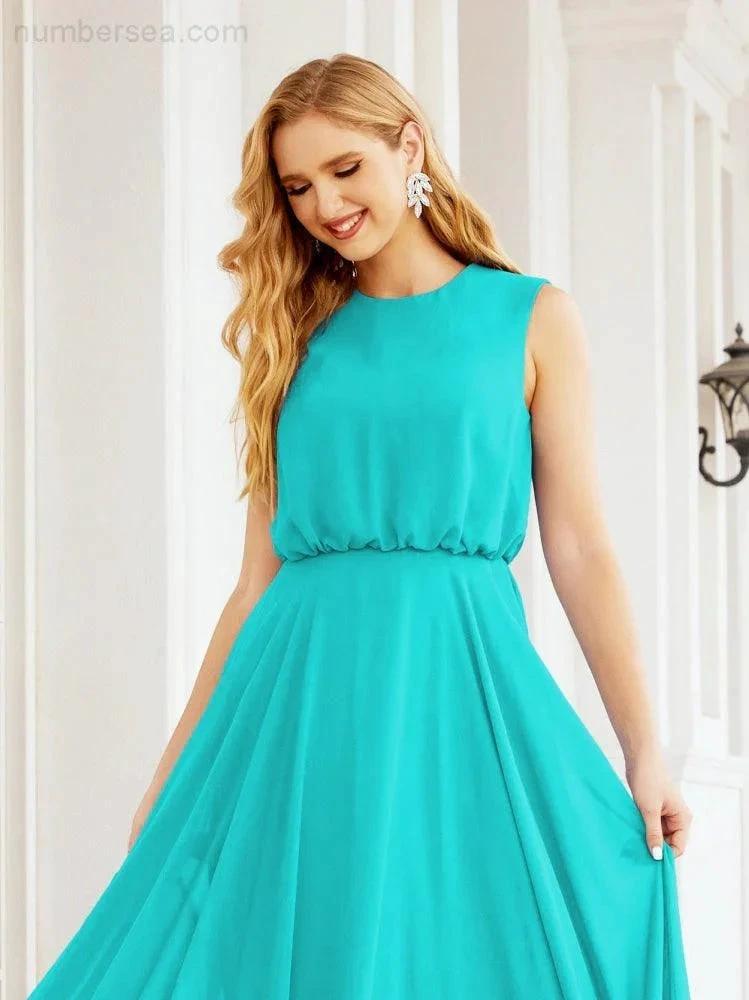 ZapDress Sleeveless Long Bridesmaid Dress A line Formal Evening Prom Gown 28025 (ZD17053)