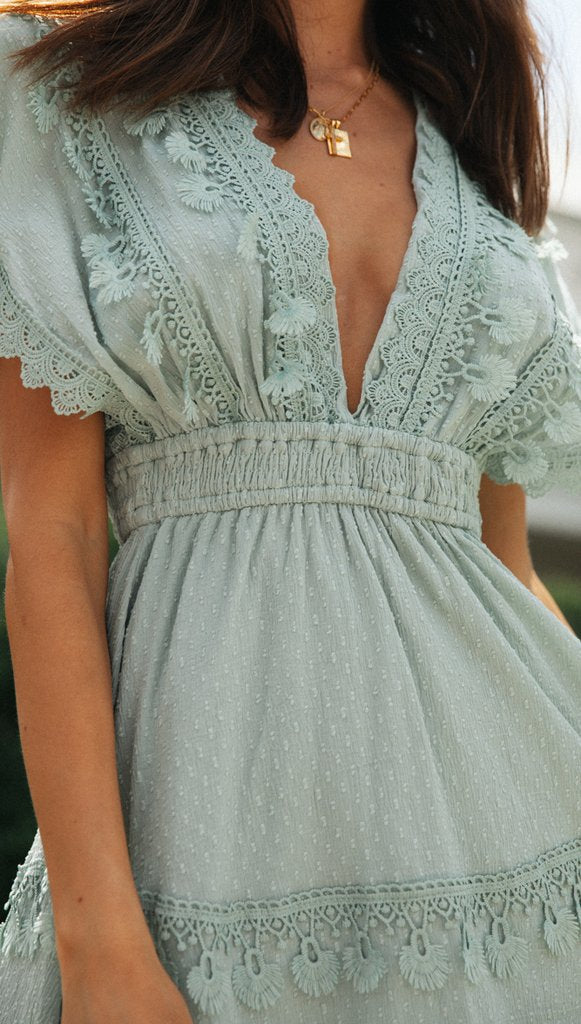Dance On Air Ruffle Tiered Maxi Dress Sage FINAL