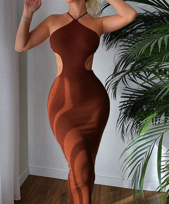 Knitted Backless Sleeveless Maxi Dress - VelvetHem