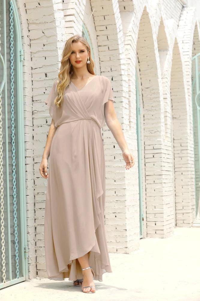 Numbersea Mother of The Bride Dresses Plus Size V-Neck Floor Length Formal Prom Dress for Wedding Guest 28020 by numbersea