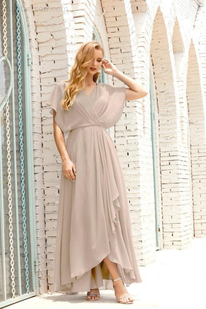 Zapdress Mother of The Bride Dresses Plus Size V-Neck Floor Length Formal Prom Dress for Wedding Guest 28020 (ZD17058)