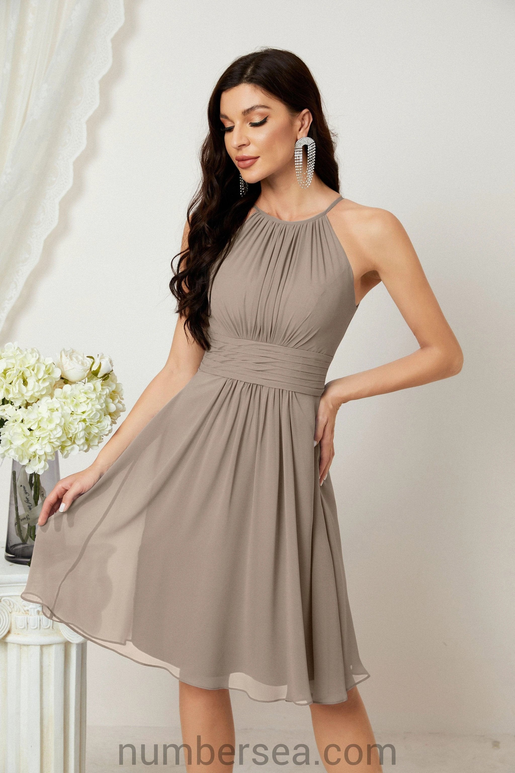 Halter Homecoming Dresses Formal Evening Party Cocktail Dress 28011 Clearance sale (ZD16954)
