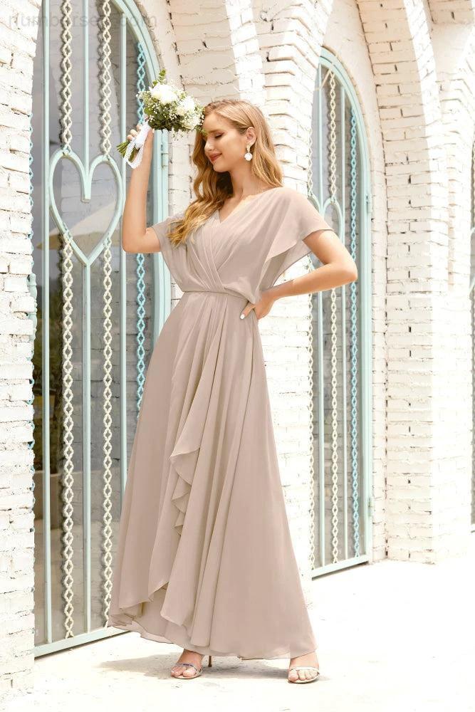 Zapdress Mother of The Bride Dresses Plus Size V-Neck Floor Length Formal Prom Dress for Wedding Guest 28020 (ZD17058)