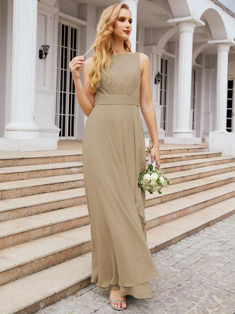 Numbersea Bridesmaid Dresses for Wedding Ruffles Long Formal Prom Gowns 28039 by numbersea