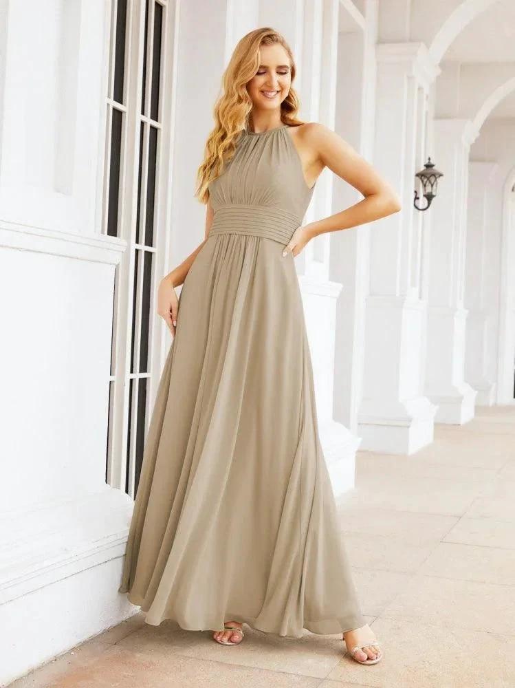 Numbersea Keyhole Bridesmaid Dresses Sleeveless Formal Evening Party Prom Gowns 28043 by numbersea