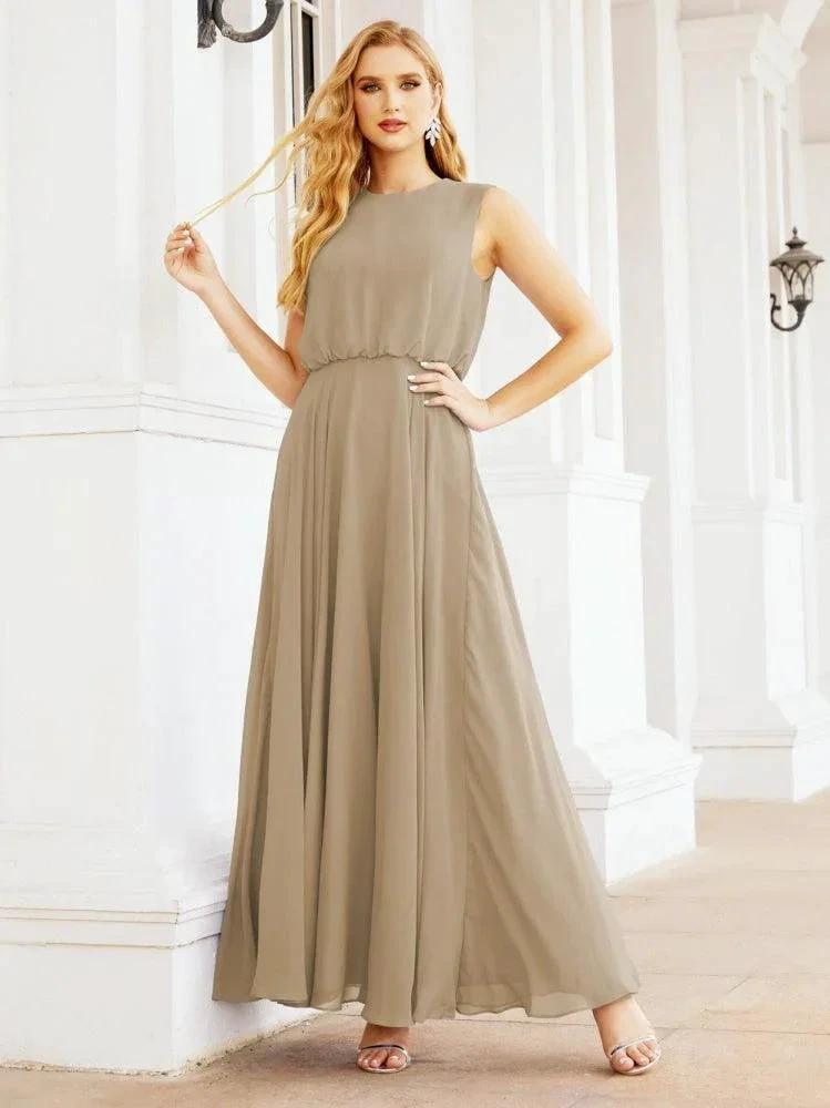 Numbersea Sleeveless Long Bridesmaid Dress A line Formal Evening Prom Gown 28025 by numbersea