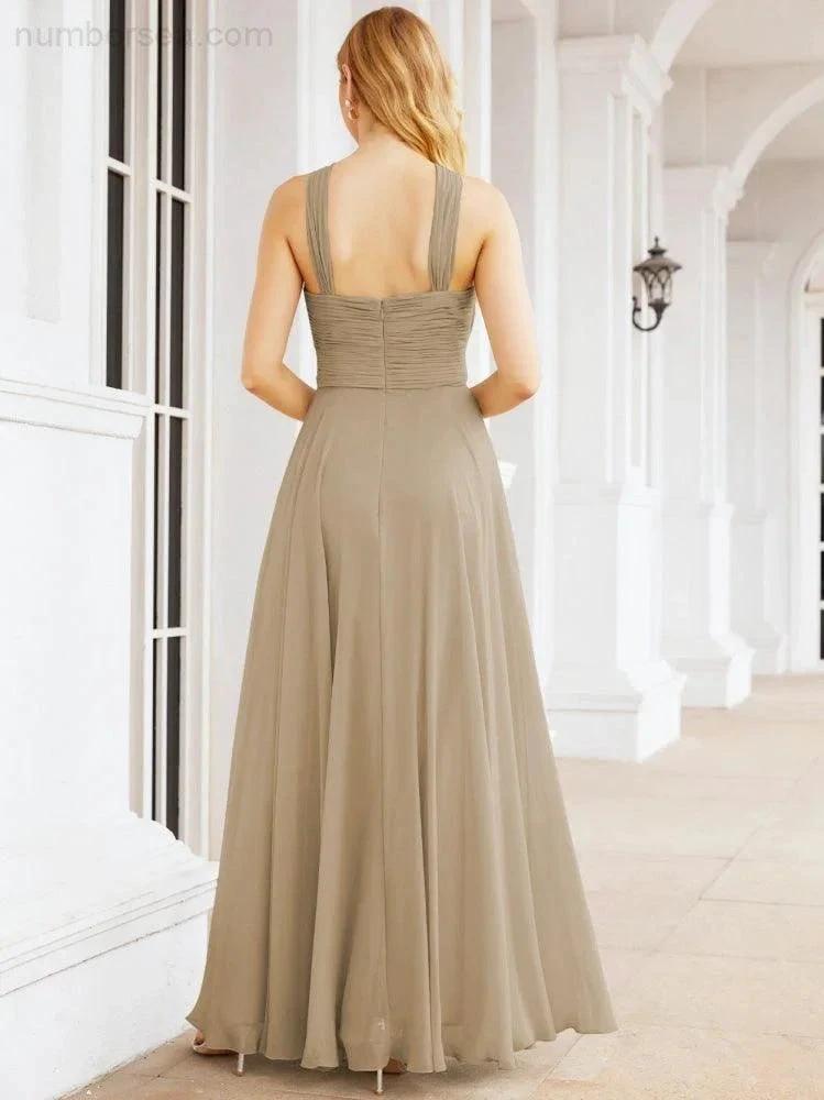 ZapDress Crisscross Halter Bridesmaid Dresses for Party Wedding Evening Prom Maxi Ball Gowns 28053 (ZD17037)