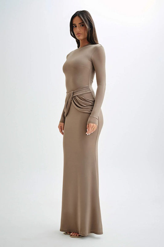 Long Sleeve Crew Dress with Premium Everyday Styling Boutique Fashion Style